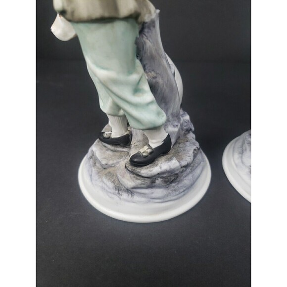 Andrea by Sadek Boy & Girl Dog Bisque Porcelain Figurines Ethan Allen 3213A VTG - Picture 8 of 16